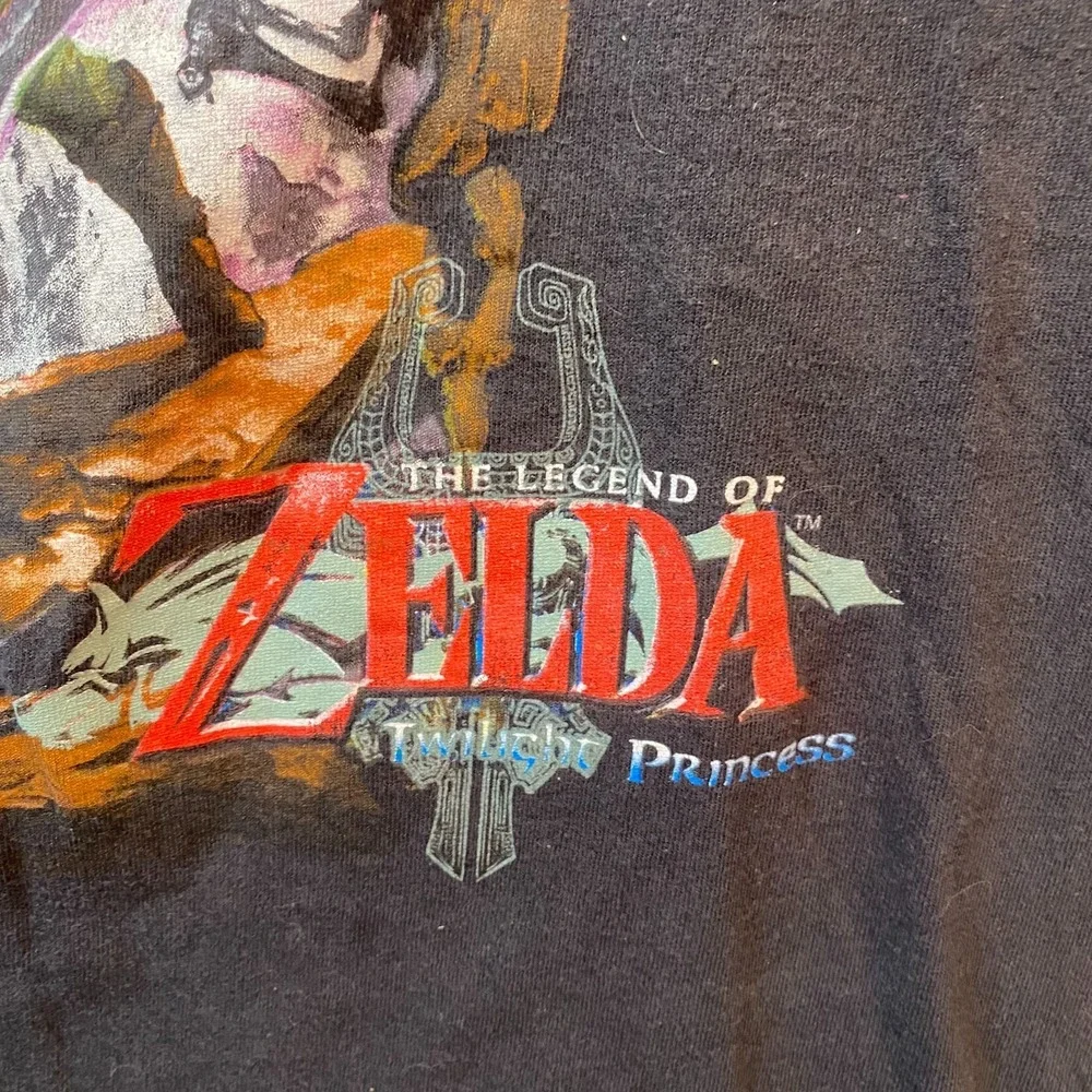 Nintendo Legend of Zelda Twilight Princess Link T-Shirt Mens L Black